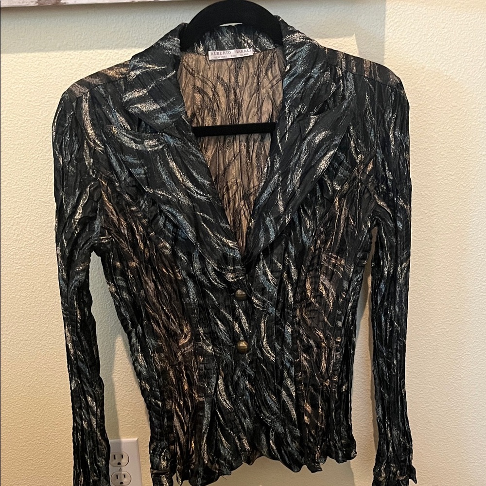 Alberto Makali Metallic Patterned Blazer